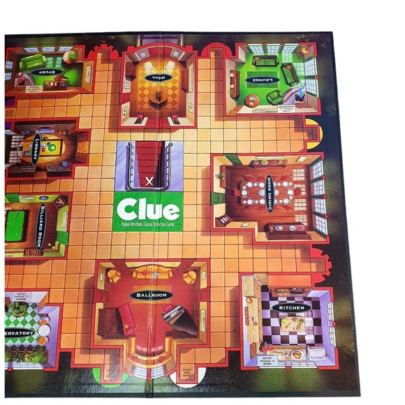 Vintage 1998 CLUE Board Game Parker Brothers Replacement Board ONLY - Picture 2 of 7
